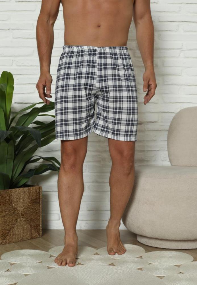 Short de pijama bărbați carouri, bumbac, Engros